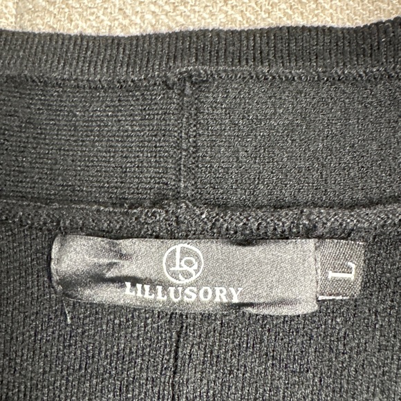 LILLUSORY Black Open Front Longline Cardigan – Size L – Excellent Pre-Loved - Picture 3 of 3